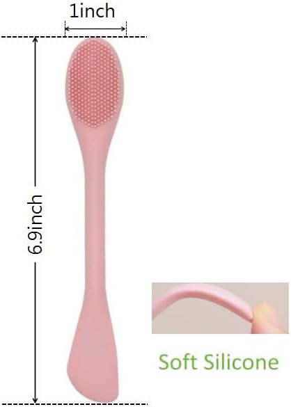 Silicone Cleansing Brush 2pcs(Rose Pink),Mask Applicator and Skincare for Pore Cleansing，Exfoliating Face Scrubber,Makeup Removal Brush