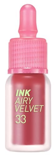 Peripera Ink Airy Velvet Lip Tint | High-Pigmentation, Lightweight, Soft, Moisturizing, Not Animal Tested (033 FAVORITE PINK ROSE (NEW))