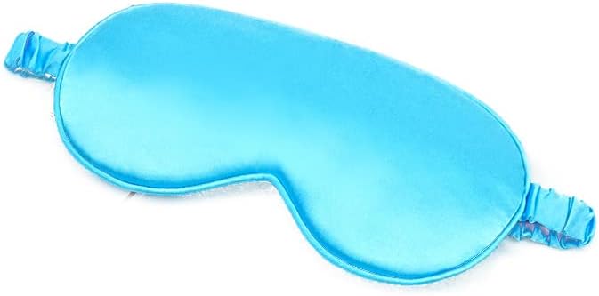 100% Natural Mulberry Soft Silk Sleep Mask, Light Blocking Eye Masks for Sleep, Night Blindfold Eye Mask Cover for Men and Women, Sleeping Night Mask for Travel (Blue)