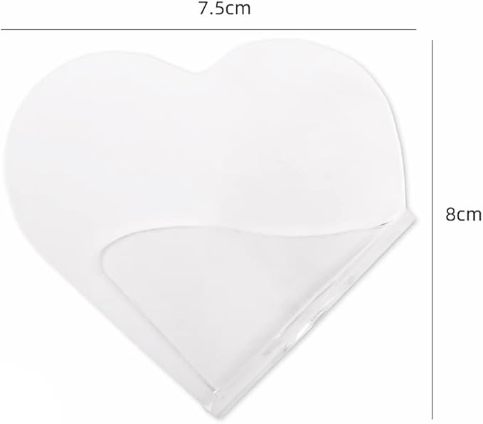 3Pcs Clear Handheld Acrylic Palette Heart Shaped Acrylic