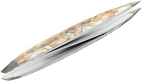 F.A.R.A.H Z-Tweeze Professional Stainless Steel Dual Ended Precision Tweezers Slanted and Pointed Tips (Smoky)