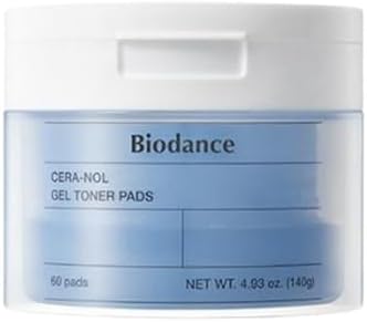 Biodance Cera-NOL Gel Toner Pads, Hydrating & Soothing for Sensitive Skin, Redness Reducing, Gentle Exfoliating Toner Pads, Korean Skincare, Stocking Stuffersㅣ4.93 fl.oz.(140g)*60Pads