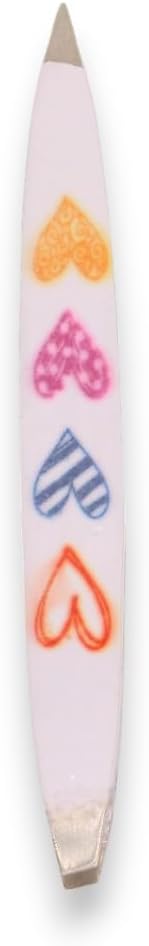 F.A.R.A.H Z-Tweeze Professional Stainless Steel Dual Ended Precision Tweezers - Heart Collection (Sketch My Heart White)