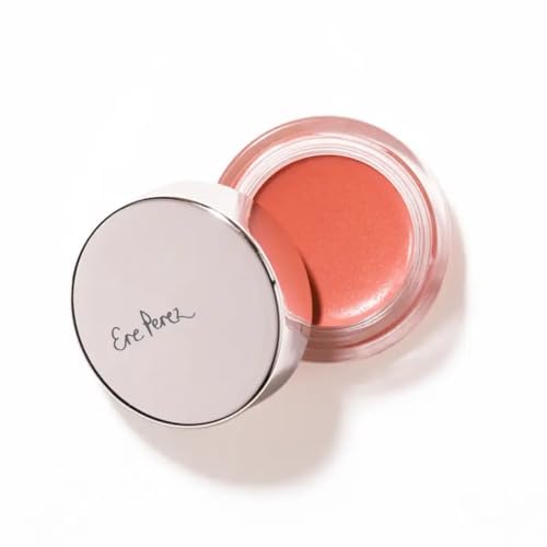 Ere Perez - Natural Carrot Color Pot | For Lips + Cheeks | Buildable, Blendable, Creamy, Vibrant, Satin Finish | Cacao Butter, Avocado + Castor Seed Oil | Vegan, Cruelty-Free, Clean Beauty (Happy)