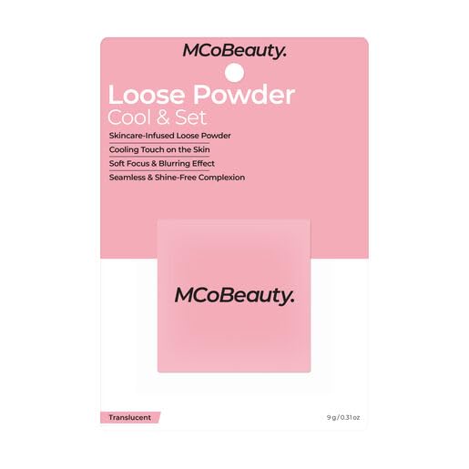 MCoBeauty - Transluscent Loose Powder Cool & Set - Finely Milled Water-Based Setting Powder with Hyaluronic Acid, Glycerin & Vitamin E - Vegan, Cruelty Free Cosmetics - Face Makeup