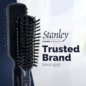 Stanley Commander for Her Hairbrush – Detangling Brush for Wet or Dry Hair – Nylon Bristles Reduce Frizz – Scalp Massager Hair Brush for Thick, Thin, Curly, Straight Hair (Black)