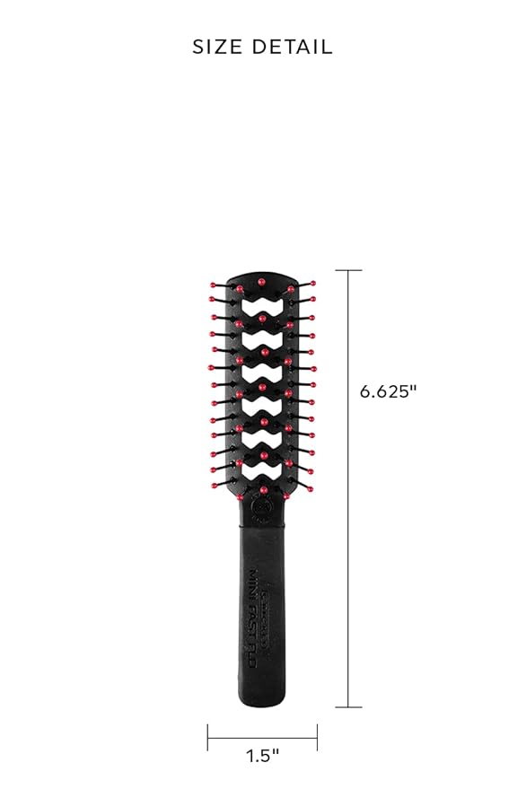 Cricket Static Free Mini Fast Flo Vent Hair Brush - Curling, Blow Drying, Detangling and Styling Wet or Dry Hair, Ideal for Travel, 1.5", Suitable for All Hair Types