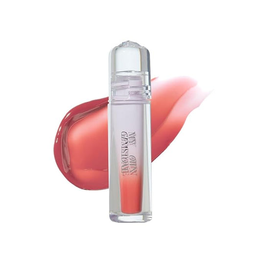 ETUDE Over Glowy Lip Stain Tint #16 Opal Wish | Non-Sticky Vegan Lip Tint | Moisturized & Long-lasting Lip Gloss | Daily Tint for Dry Lips, Korean Makeup