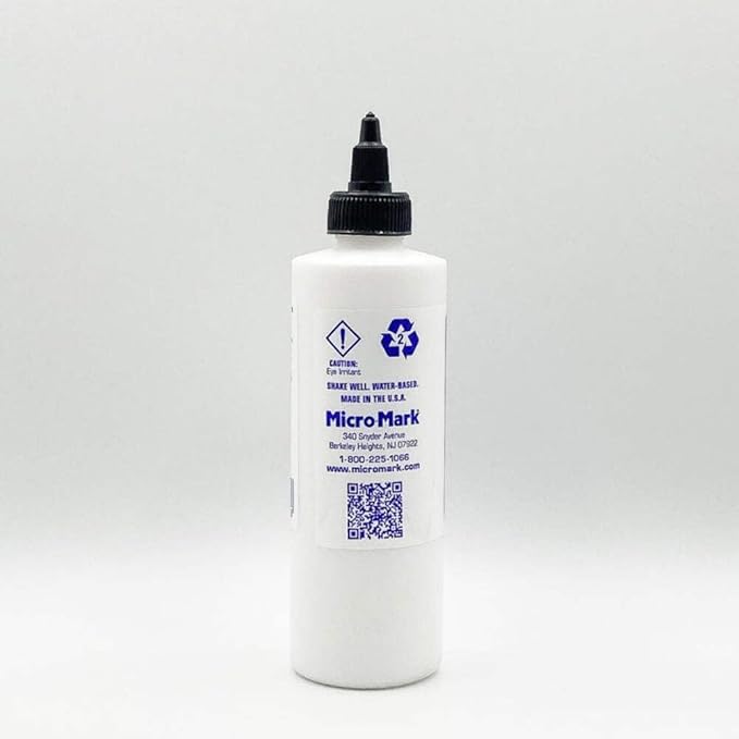 Micro-Mark White Acrylic Airbrush Primer, 8oz - Made in USA Acrylic Surface Primer for Models, Miniatures, and Crafts