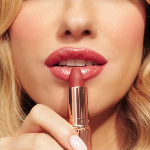 MCoBeauty - Crème Matte Luxe Lipstick - Long-Lasting Hydrating Soft Matte Lipstick with Square-Tip Bullet - Rose Saturn, Peach Coral Shade - 3.5g - Lip Makeup