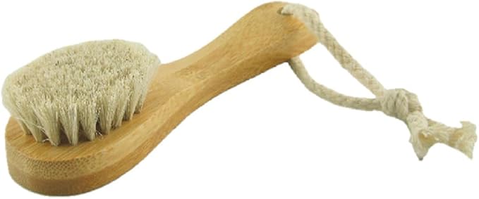 2 Pack 6" Bamboo Handle Dry Facial Cleansing Brush with Natural Soft Horsehair Bristles, Face Brush Cleanser Skin Care Exfoliating Brush Scrubber.