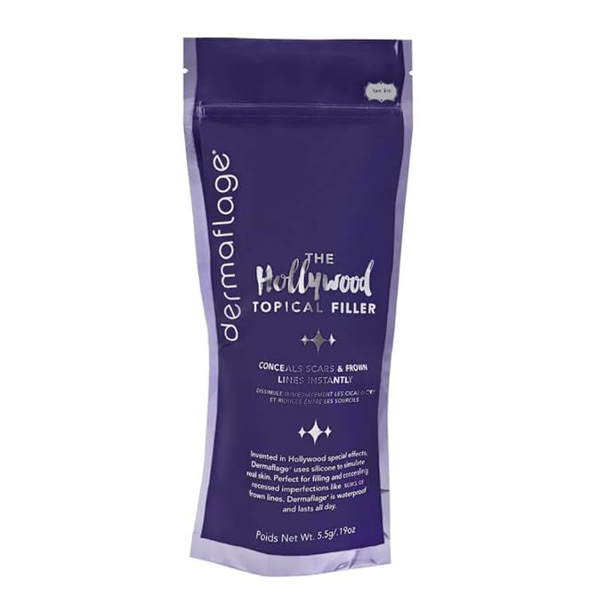 Dermaflage Scar Filler Kit - Bronze Dark - Deep Scar Cover and Waterproof Concealer for Acne Scars Wrinkles, and Ice Pick Scars Makeup, 1 mo supply