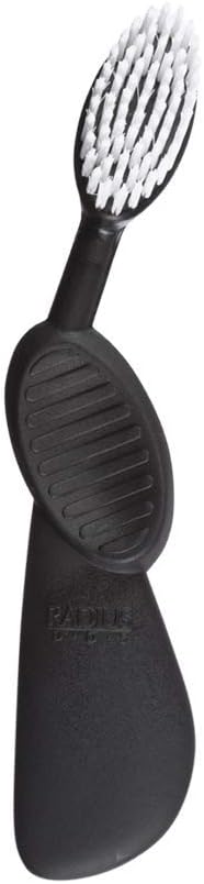 RADIUS Toothbrush, Flex Brush, Soft Bristles, Right Handed, Black Brush with White Bristles, BPA Free & ADA Accepted, Pack of 1