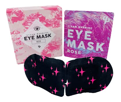 ROSE SCENTED AROMATHERAPY SELF WARMING HEATED EYE MASKS FOR MIGRAINES, STRESS RELIEF, DARK CIRCLES, STRESS TENSION, INFLAMMATION FROM ALLERGIES. [5 PACK]