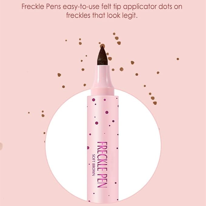 Freckle Pen Faux Freckle Pen Colour Pop Freckle Pen Supernaturally Realistic Freckles Makeup Brush Fantastic Freckles Pen Long-lasting Waterproof Soft-point Absorbent Pen For a Natural and Easy Makeup Look (dark brown)