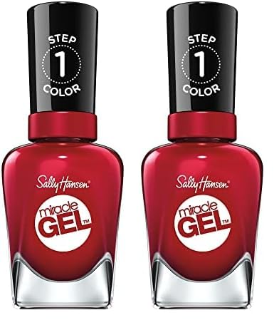Sally Hansen Miracle Gel Nail Polish, Shade Can't Beet Royalty 474 (Packaging May Vary) (Pack of 2)