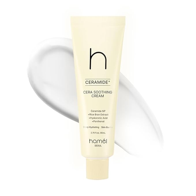 HAMEL Cera Soothing Cream - Vegan Ceramide Face Moisturizer for 48-Hour Hydration - Ideal for Sensitive Skin, Paraben-Free and Fragrance-Free - Skin Barrier Repair Korean Skincare, 2.7oz.