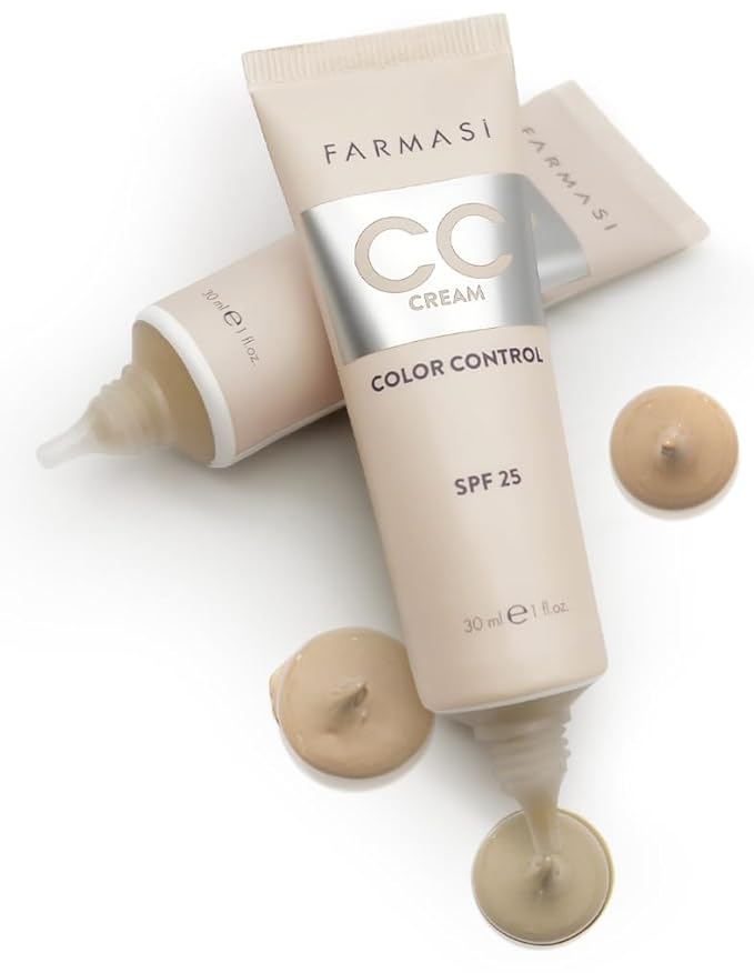 FARMASi CC Color Control Cream, Natural and Flawless Finish, Enriched Formula with Multimineral & Spf 25+, All-Day Hold, All Skin Types, 1 fl. oz, 06 Deep