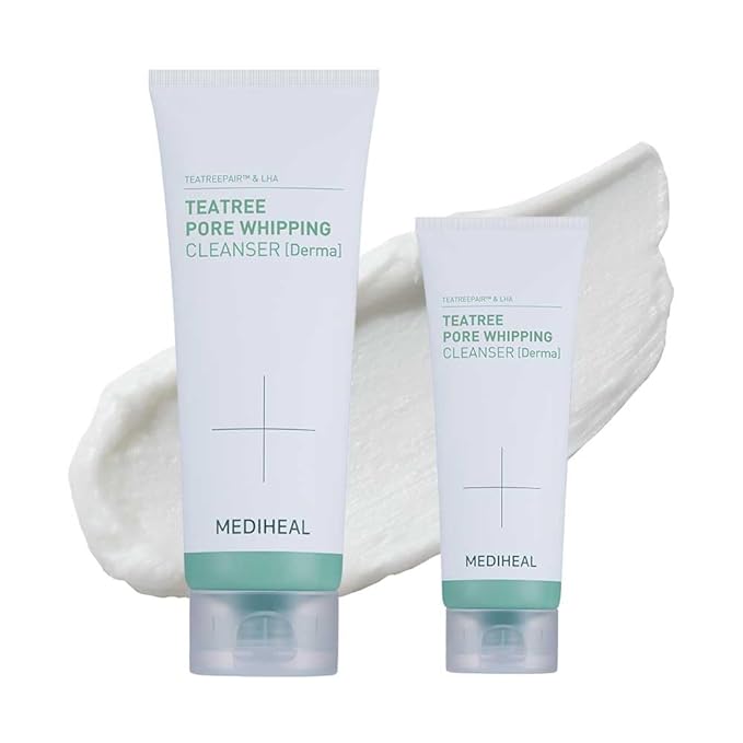 Mediheal Teatree Pore Whip Cleanser Special Set (6.76 fl oz + 1.69 fl oz) - Fresh and Revitalized Complexion Pore Cleanser with LHA & Kaolin