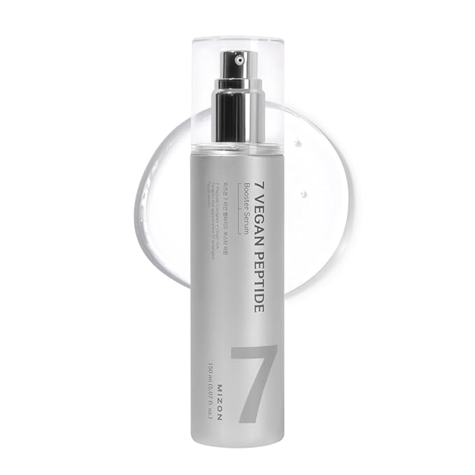 MIZON 7 Vegan Peptide Booster Serum Korean Anti-Aging Face Serum with Niacinamide & Hyaluronic Acid Hydrating Firming & Smoothing Skincare for Fine Lines & Skin Repair – 5.07 fl oz
