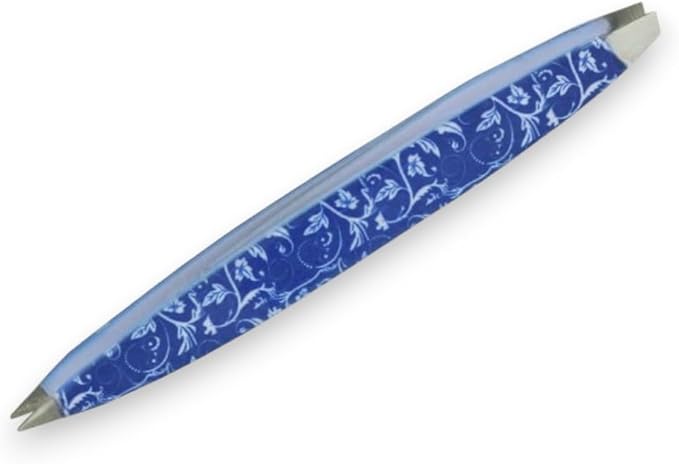 F.A.R.A.H Z-Tweeze Professional Stainless Steel Dual Ended Precision Tweezers - Aurora Collection (Blue Vine)
