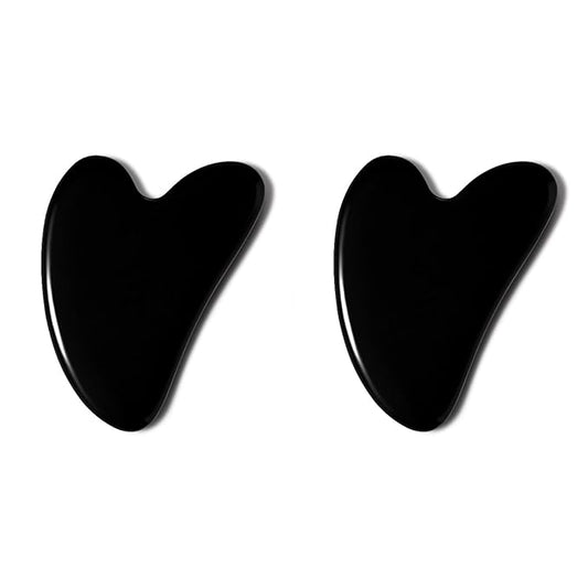 rosenice Jade Gua Sha Facial Tool: 2-Pack Face Sculpting & Massage Stone for Jawline Definition, Puffiness Reduction, Skin Care Tools for Men Women