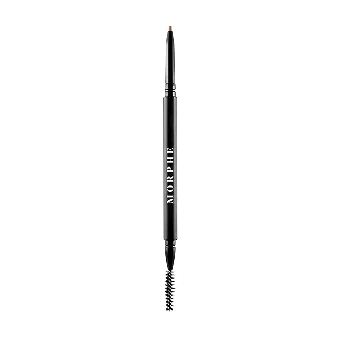 Morphe Micro Dual Eyebrow Pencil - Dual-Ended Brow Pencil Featuring a Retractable, Ultra-Precise, Pointed Tip - Richly Pigmented, Smooth-Gliding, Long-Lasting Wax Formula - Almond (0.003 oz)