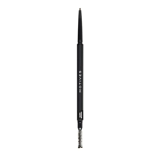 Motives® Arch Definer Ultra-Fine Brow Pencil – Water Resistant, Long Wearing Brow Makeup for Natural Looking Eyebrows - Precise, Retractable Tip and Spoolie Brush Eyebrow Pencil (Dark Brown)