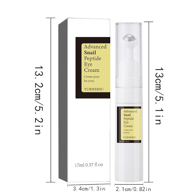 Snail Peptide Eye Cream, Snail Mucin Eye Cream Contains Niacinamide, Hyaluronic Acid To Reduce Wrinkles, Dark Circles, Puffiness and Fine Lines 17 ML