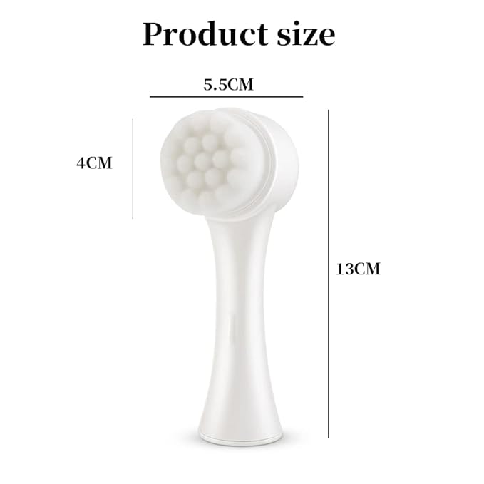 Double Sides Face Brushs, 3D Stand Vertical Silicone Facial Wash Brush, 2 in 1 Facial Cleansing Brush Manual Dual-Action Face Brush for Sensitive, Delicate, Dry Skins (2Pack/Blue)