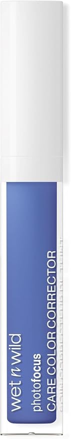 wet n wild Photo Focus Care Color Corrector, Blue Biotin-Infused, Seamlessly Buildable for All Skin Types, Lightweight Formula for Flawless Correction, Vegan & Cruelty-Free - Blue