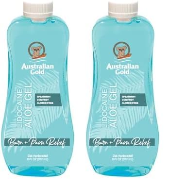 Australian Gold Vera with Ounce Relieves Sunburn Pain and Hot Itchy Skin, Aloe Freeze Spray Gel, Aloe Freeze Spray Gel w/Lidocaine, 8 Fluid Ounce (Pack of 2)