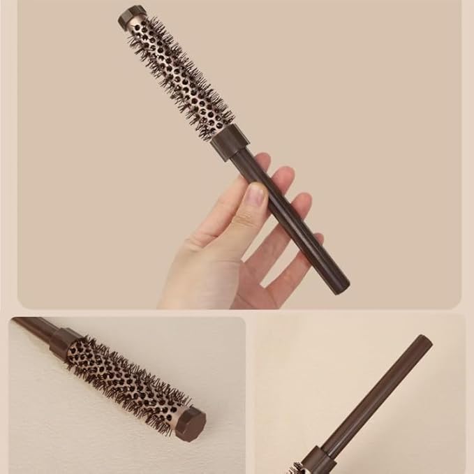 3 Pcs Small Round Brush Set for Blow Drying, 0.78/0.70/0.59 Inch Blowout Roller Hairbrush with Soft Nylon Bristles for Volume, Styling, Bangs, Roots, Curling, Short, Wavy, Thin Hair on Men & Women