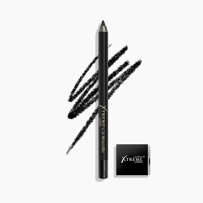 Xtreme Lashes GlideLiner Long Lasting Eye Pencil with Sharpener, Xtreme Black, 0.04 Oz, Waterproof Makeup, Gel Formula, Blendable, Smudge, Fade, & Sweat Proof