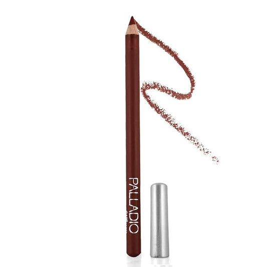 Palladio Lip Liner Pencil, Wooden, Firm yet Smooth, Contour and Line with Ease, Perfectly Outlined Lips, Comfortable, Hydrating, Moisturizing, Rich Pigmented Color, Long Lasting, Café