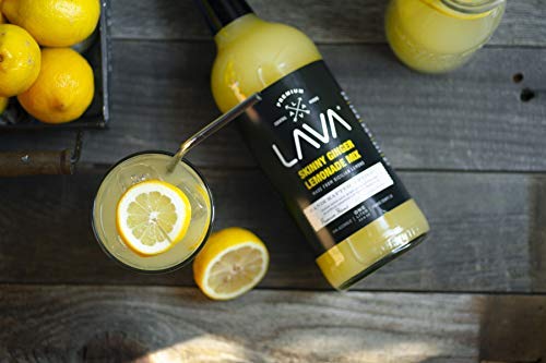 (3 Pack) LAVA Premium Skinny Ginger Lemonade Vodka Cocktail Mix made with Sicilian Lemon Juice, Candied Ginger Puree - 33.8oz Bottles