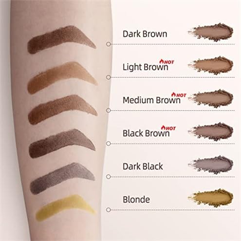 Eyebrow Stamp Stencil Kit - 24PCS Eyebrow Stencils for Perfect Brow, Eyebrow Stamp Long-lasting Waterproof & Smudge-Proof, Eyebrow Kit with Eyebrow Brush for Thin & Thick Brow (Dark Black)