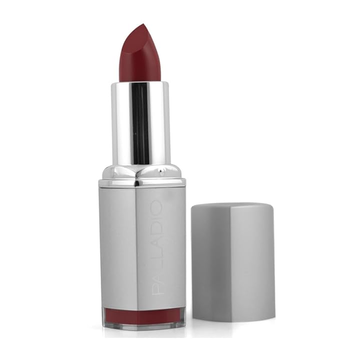 Palladio Herbal Lipstick, Rich Pigmented and Creamy, Infused with Aloe Vera, Chamomile & Ginseng, Prevents Lips from Drying, Combats Fine Lines, Long Lasting Lipstick, Roseberry