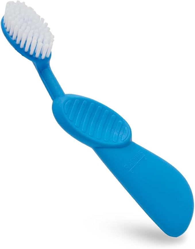 RADIUS Toothbrush Flex Brush BPA Free & ADA Accepted Designed to Improve Gum Health & Reduce Gum Issues - Right Hand - Blue White - Pack of 1