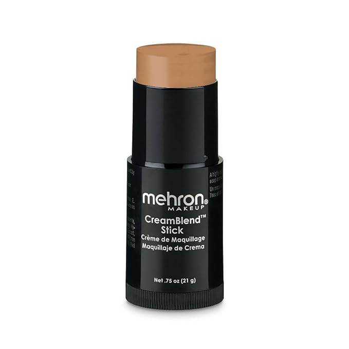 Mehron Makeup CreamBlend Stick | Face Paint, Body Paint, & Foundation Cream Makeup | Body Paint Stick Perfect for Halloween .75 oz (21 g) (Light Tan)