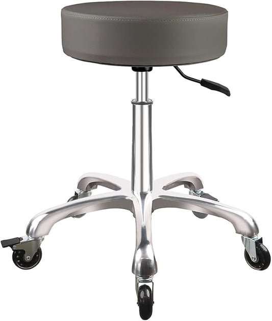 Rolling Stool with Wheels Adjustable Height，Heavy Duty Hydraulic Massage Stool with Super Thick Cushion for Massage Medical Tattoo Spa Guitar（Grey）