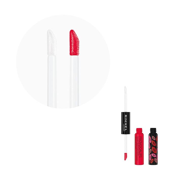 Rimmel London Provocalips 16hr Kiss-Proof Lip Color - Two-Step Liquid Lipstick to Lock in Color and Shine - 500 Kiss Me You Fool, .14 fl.oz.