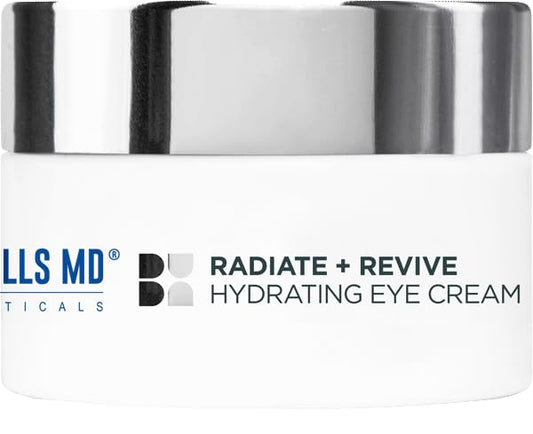 Radiate + Revive Hydrating Eye Cream- Rejuvenate Tired Eyes w/Algae to help Sagging, Hollowing, & Wrinkles- Lift Eyes, Firm Skin, Plump Complexion w/Antioxidants and Pearl Powder