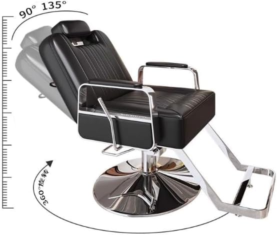 Adjustable Salon Chair for Men - Seat Height Women Beauty Salon Barber Chair Hair Stylists Supports up to 330 lbs Heavy Duty Hydraulic, Black