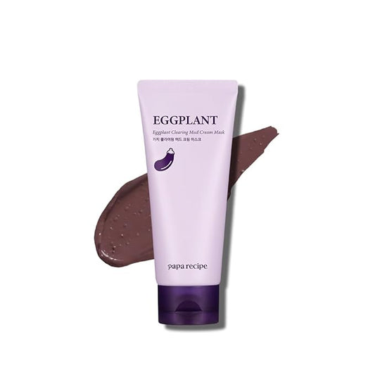 Papa Recipe Eggplant Mud Mask – Kaolin & Bentonite Clay for Pore Care & Gentle Exfoliation – Hydrating Korean Skincare with Cica
