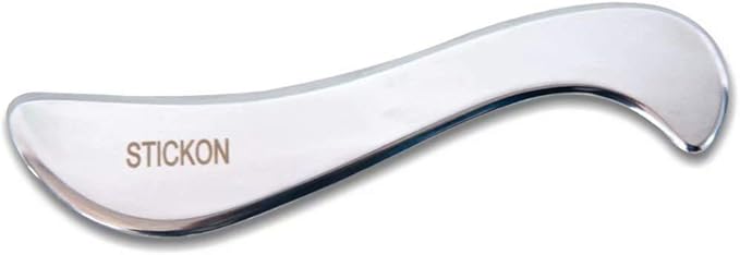 STICKON Stainless Steel Gua Sha Scraping Massage Tool IASTM Tools Great Soft Tissue Mobilization Tool (D Shape)