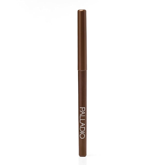 Palladio Retractable Waterproof Eyeliner, Richly Pigmented Color and Creamy, Slip Twist Up Pencil Eye Liner, Smudge Proof Long Lasting Application, All Day Wear, No Sharpener Required, Brownie