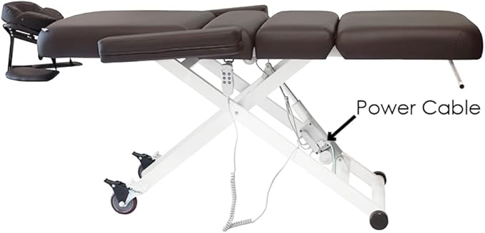 SKINACT Cleo Electric Spa Treatment Table, Facial Massage Bed ADA Compliant (Dark Brown)
