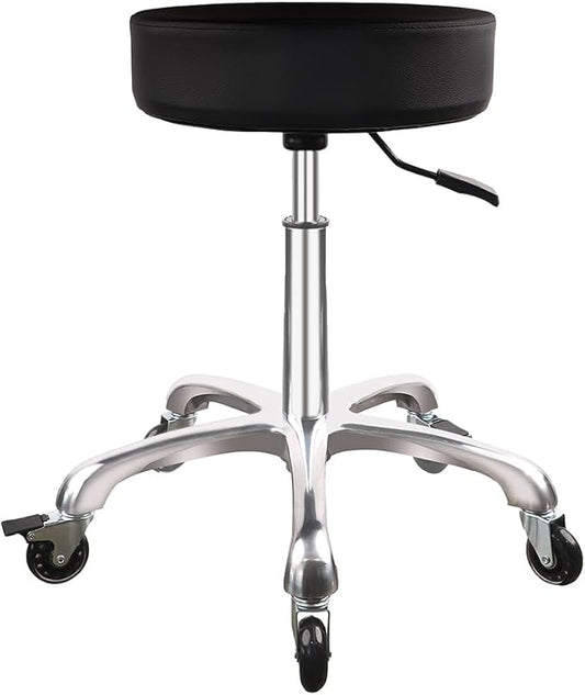 Rolling Stool with Wheels, Adjustable Heavy Duty Hydraulic Stool for Shop Medical Tattoo Spa Guitar, Swivel Chair（Black）