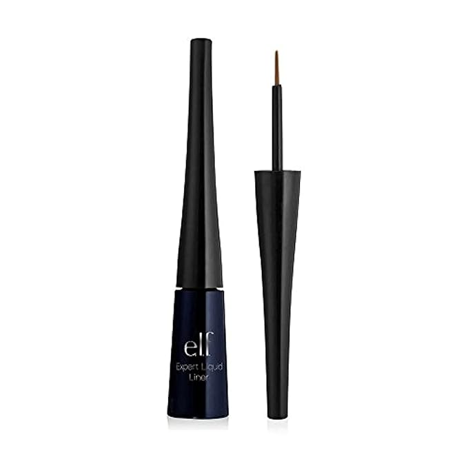 e.l.f. Liquid Eyeliner, High-pigment Liquid Eyeliner With Extra-Fine Brush Tip, Easy Glide Smudge-proof Formula, Midnight